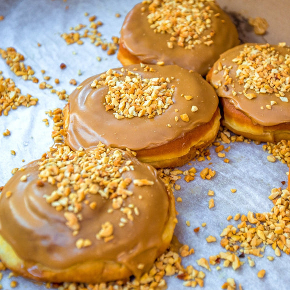 Caramel donuts with nuts. ©2016 Steve Ziegelmeyer