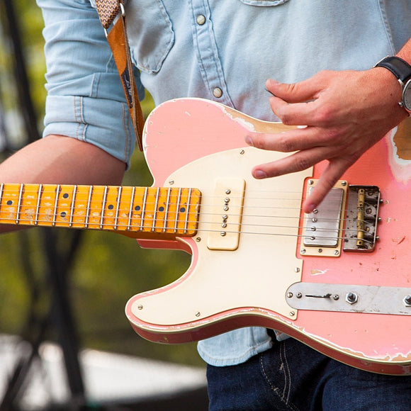 Chase Bryant's pink guitar. ©2014 Steve Ziegelmeyer
