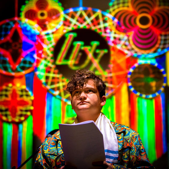Lux's psychedelic Bar Mitzvah. Chrissie Blatt Design. ©2021 Steve Ziegelmeyer