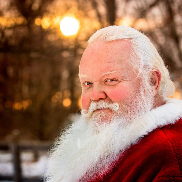 Santa Claus outside at sunset. ©2017 Steve Ziegelmeyer