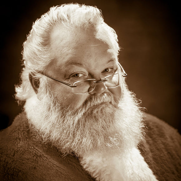 Santa Claus, serious. Black & White. ©2015 Steve Ziegelmeyer