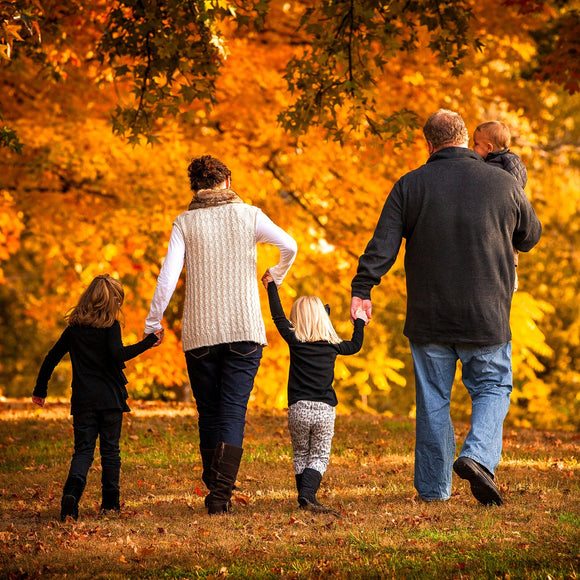 Family walking in fall.  ©2012 Steve Ziegelmeyer