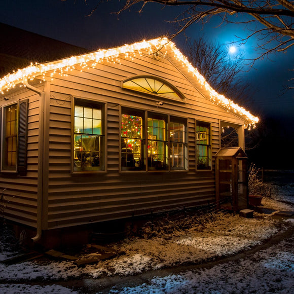Full moon over Christmas house. ©2016 Steve Ziegelmeyer