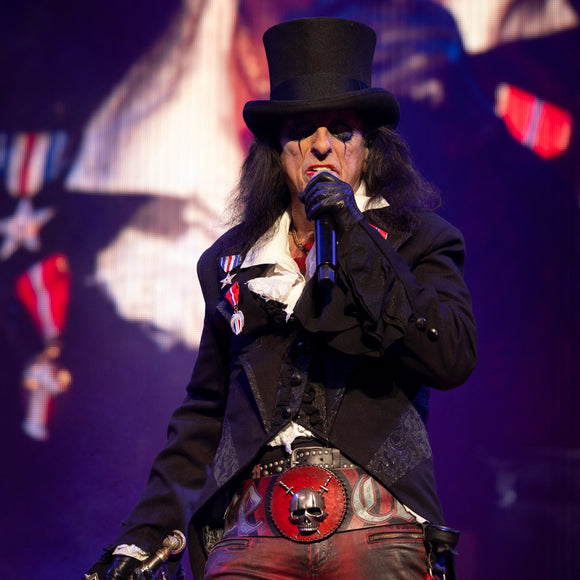 Alice Cooper performing live on stage.