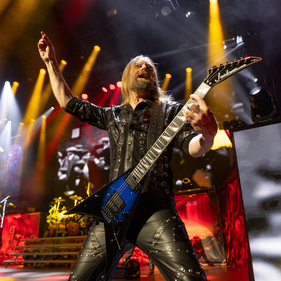 Andy Sneap of Judas Priest performing live on stage.