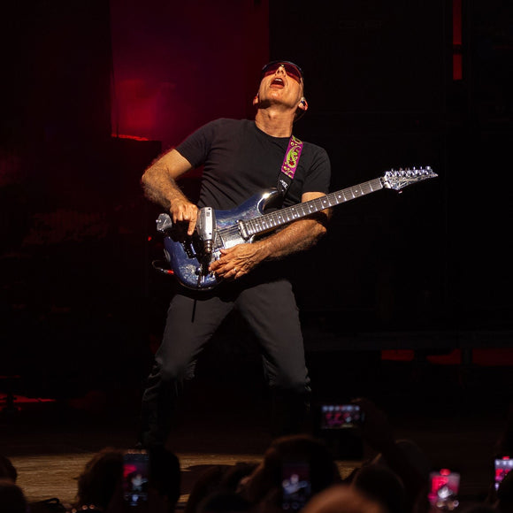 Joe Satriani with Sammy Hagar on the Best Of All Worlds Tour. ©2024 Steve Ziegelmeyer