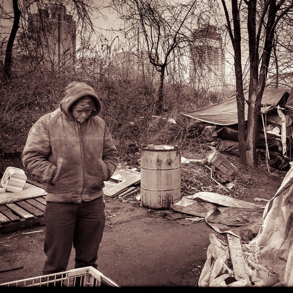 Sarge's homeless camp. Street portrait. ©2010 Steve Ziegelmeyer