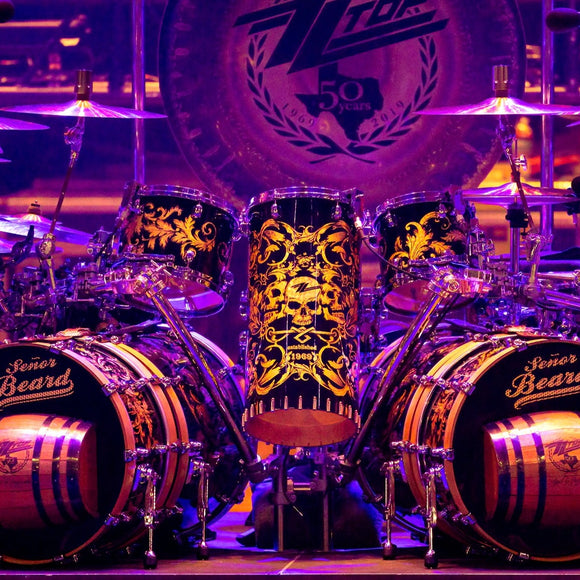 Frank Beard's drums. ZZ Top. ©2023 Steve Ziegelmeyer