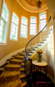 Spiral staircase in French Norman style residence. ©2013 Steve Ziegelmeyer