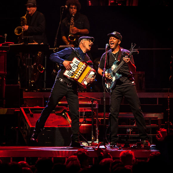 Tom Morello and Charles Giordano with Bruce Springsteen and the E Street Band. ©2014 Steve Ziegelmeyer