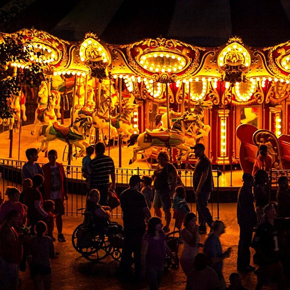 Carousel at night. Coney Island, Cincinnati, Ohio. ©2014 Steve Ziegelmeyer