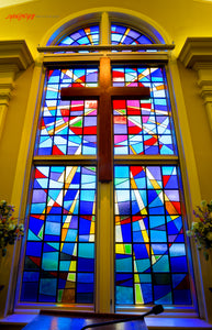 Christian Village stained glass. Cincinnati, Ohio. ©2018 Steve Ziegelmeyer