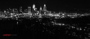 Cincinnati skyline, black and white. ©2012 Steve Ziegelmeyer