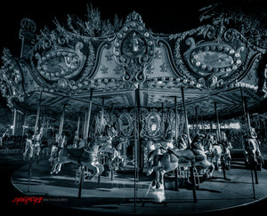Carousel at night. Coney Island, Cincinnati, Ohio. ©2019 Steve Ziegelmeyer