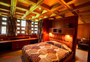 Frank Lloyd Wright House bedroom. Amberly Village, Ohio. ©2013 Steve Ziegelmeyer