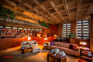 Frank Lloyd Wright House living room. Amberly Village, Ohio.©2013 Steve Ziegelmeyer
