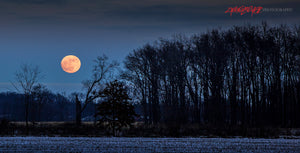 Full moon over snowy field. ©2012 Steve Ziegelmeyer