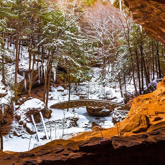 Old Man Cave in winter. Hocking Hills, Ohio. ©2014 Steve Ziegelmeyer
