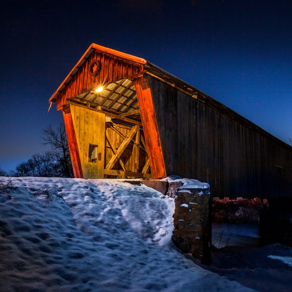 Covered bridge at night. Lynchburg, Ohio. ©2013 Steve Ziegelmeyer