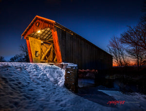 Covered bridge at night. Lynchburg, Ohio. ©2013 Steve Ziegelmeyer