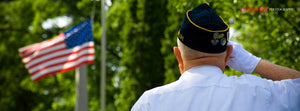 Veteran saluting American flag. ©2008 Steve Ziegelmeyer
