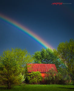 Rainbow and red barn. ©2011 Steve Ziegelmeyer