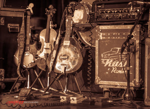 Sam Bush & The Nash Ramblers instruments. ©2012 Steve Ziegelmeyer