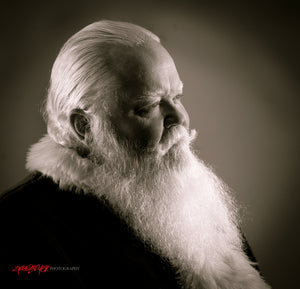 Santa Claus, serious. Black & White. ©2017 Steve Ziegelmeyer