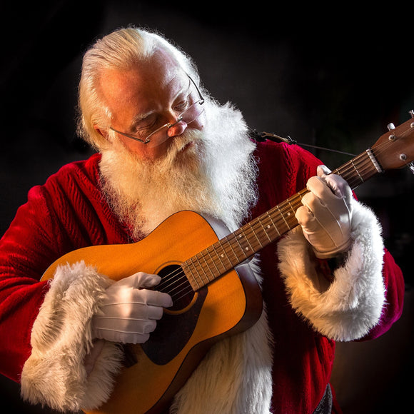 Santa Claus playing guitar. ©2018 Steve Ziegelmeyer