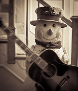 Snowman with acoustic guitar. ©2011 Steve Ziegelmeyer