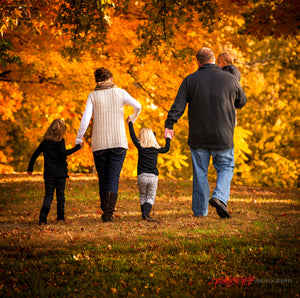 Family walking in fall.  ©2012 Steve Ziegelmeyer